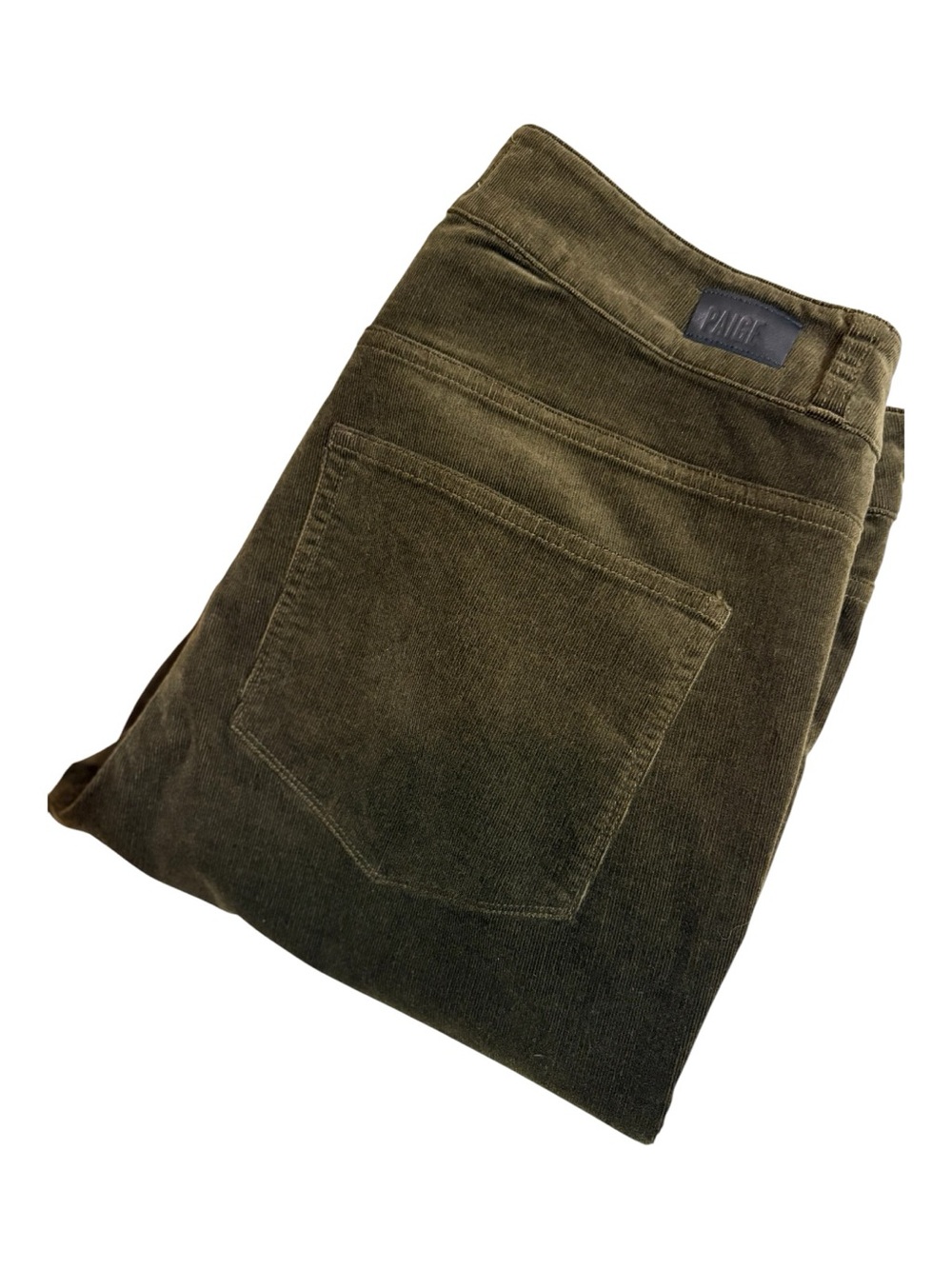 PAIGE Cindy Dark Brushed Olive Fine Wale Corduroy Jeans ~ NWT ~ size 31 - Picture 8 of 12